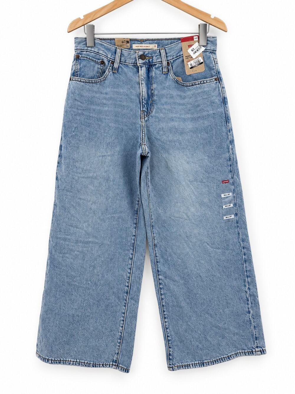 Levi's Middy Wide Leg Ankle Casual Denim Jeans Light Wash 28x27 NWT